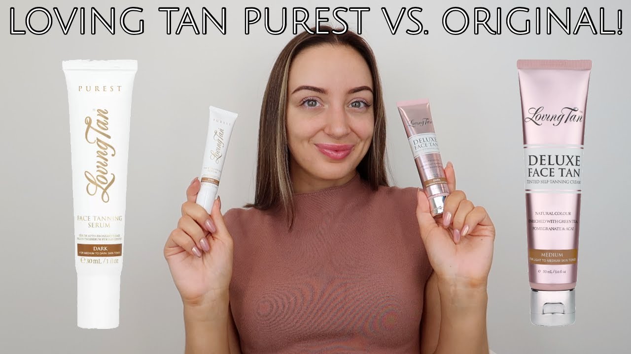 Loving Tan Deluxe Dark Face Tan vs. Purest Face Tanning Serum Dark!
