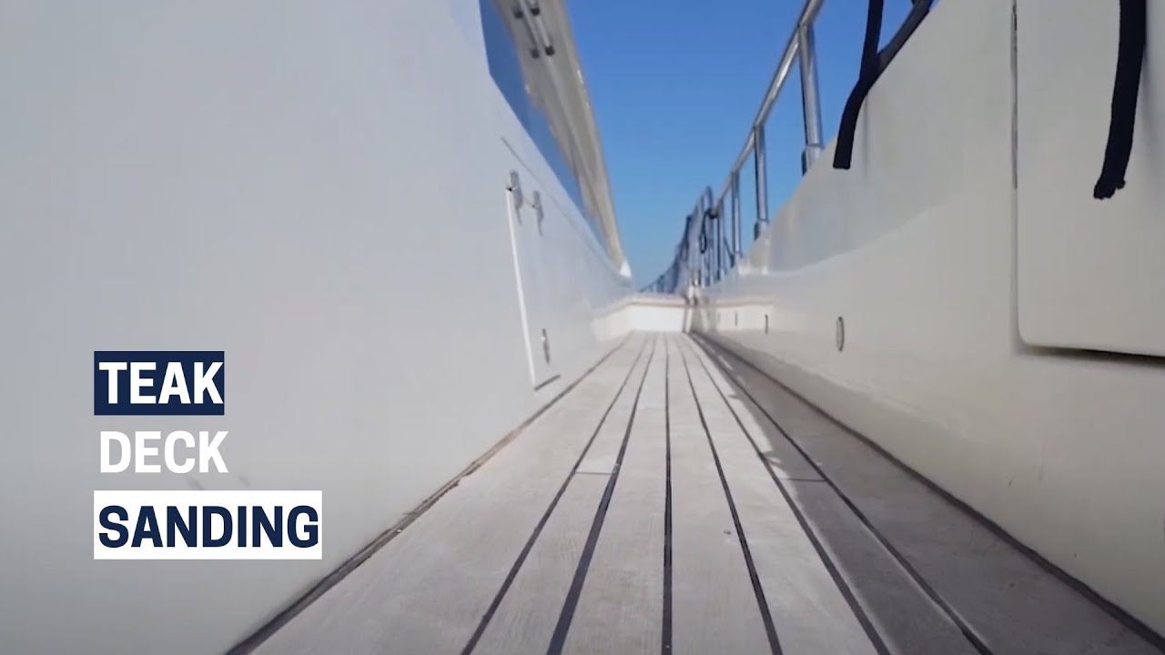 Yacht Deck Maintenance: Teak Deck Sanding with L&auml;gler Trio | ptw shipyard