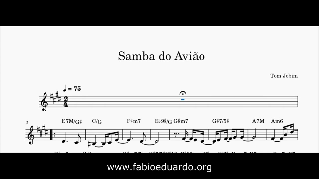 Samba do Avião (Tom Jobim) - Bossa Nova Music score Bb Trumpet