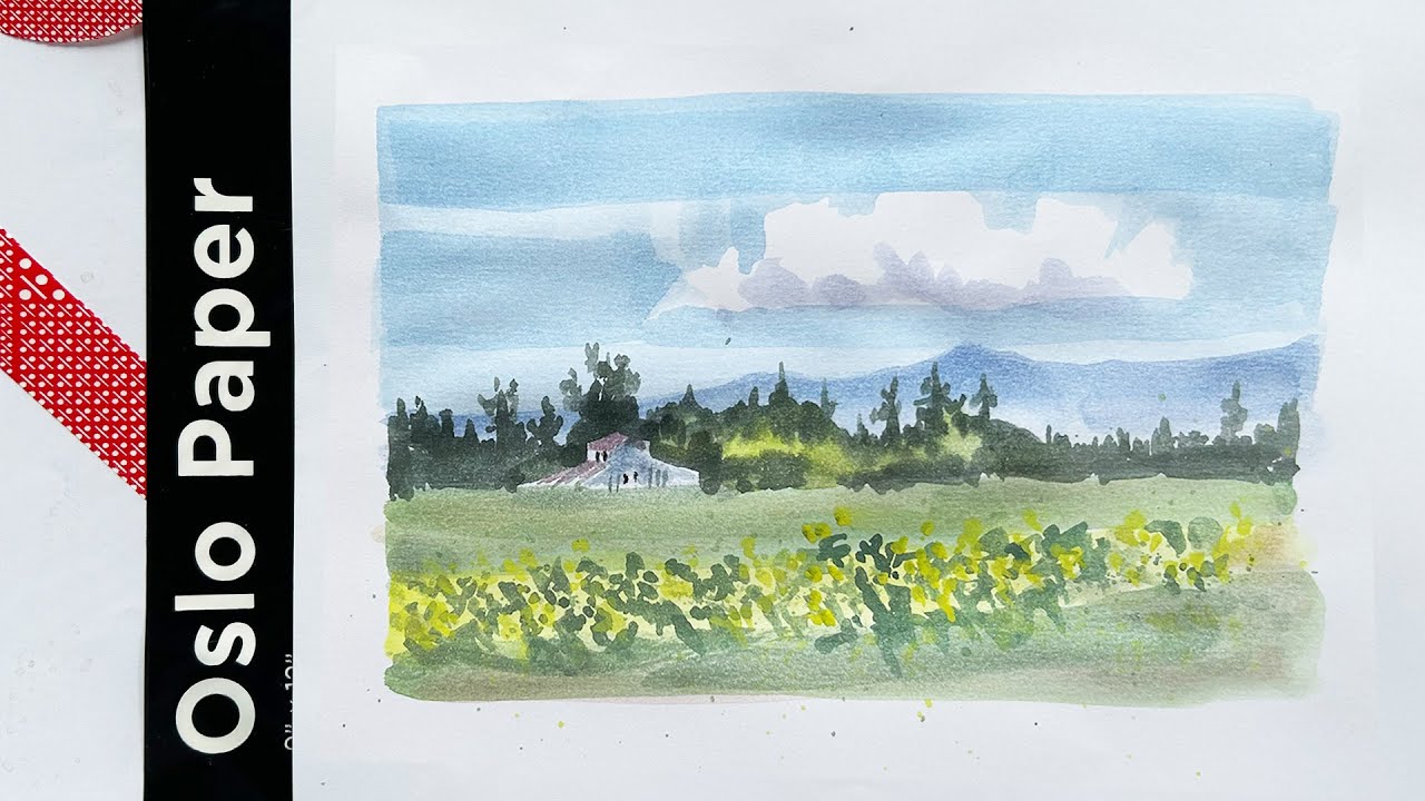 I Tried Pebeo Watercolors on a Cheap Oslo Paper | Real Time no Voice Over