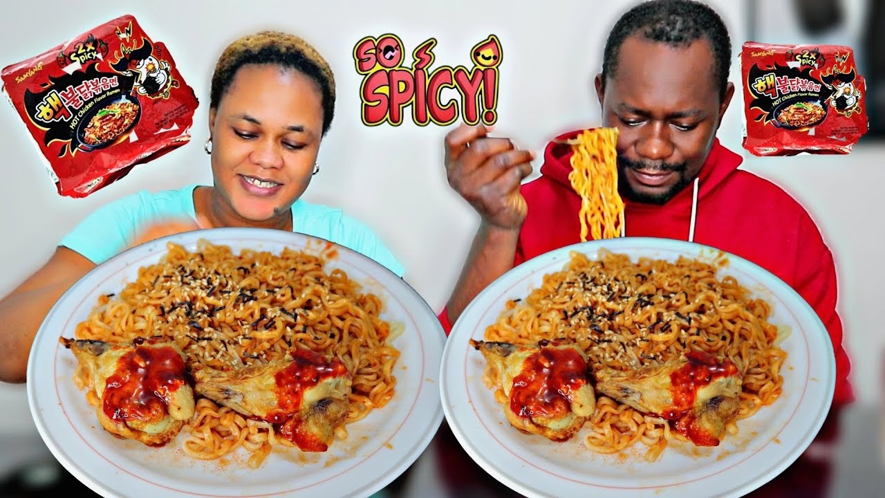2x SPICY NOODLES MUKBANG CHALLENGE