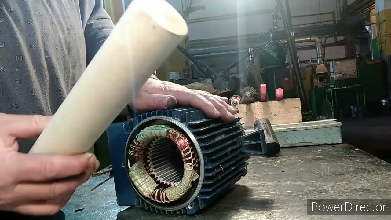 Выпресовка статорного железа из корпуса электродвигателя