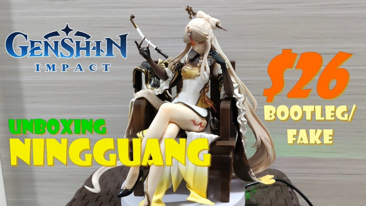 Unboxing Genshin Impact Ningguang Action Figure 1/7 scale! Cheap Bootleg/Fake Figure!