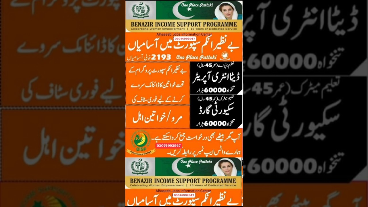 How to Apply for BISP Jobs 2025 | Benazir Income Support Programme Jobs | Latest Govt Jobs #job