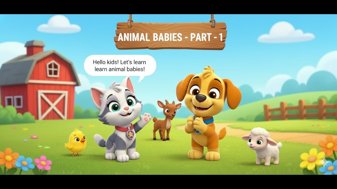 Animal Babies for Kids 🐶🐱 | Part - 1 | Learn Baby Animals Names | Fun Kids Learning