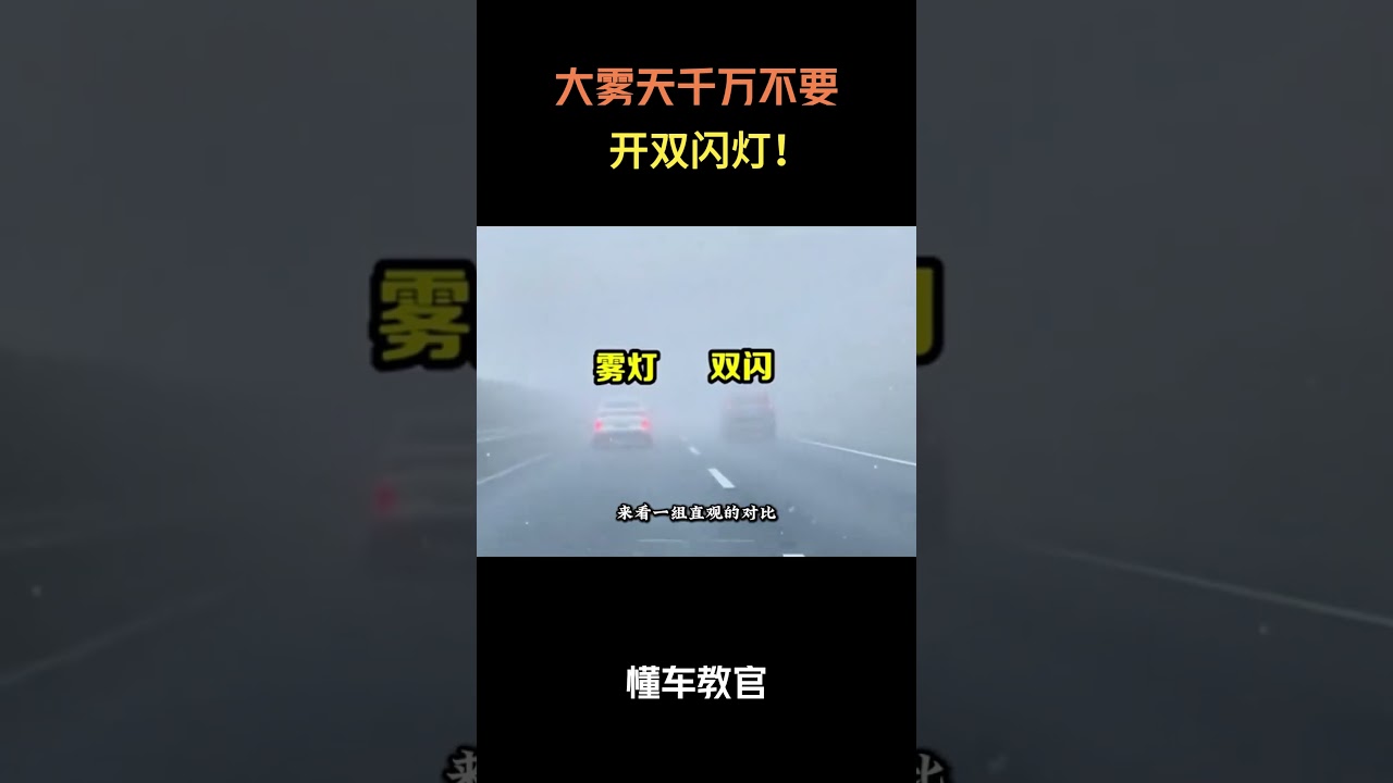 大雾天千万不要开双闪灯！#汽车 #汽車 #汽车知识