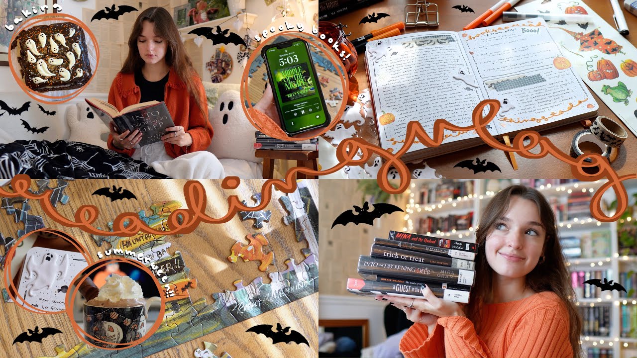 READING VLOG | a cozy week of reading 7 books in 7 days for summerween🦇