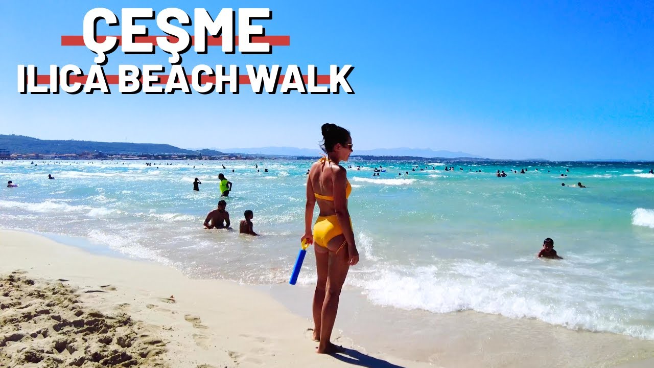 🇹🇷Çeşme Ilıca Beach Walk | July 2023 TÜRKİYE  [4K UHD]