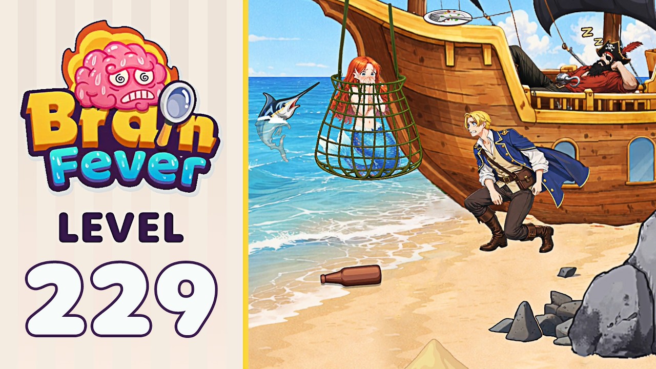 Brain Fever Level 229 Solution | Break the Net to Rescue the Mermaid 🎯