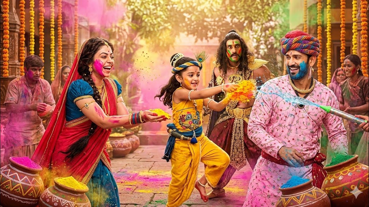 बाल कृष्ण लीला– पूरे गोकुल झूम उठा होली के रंगों से || यशोमती मैय्या के नंदलाला || Krishan Leela