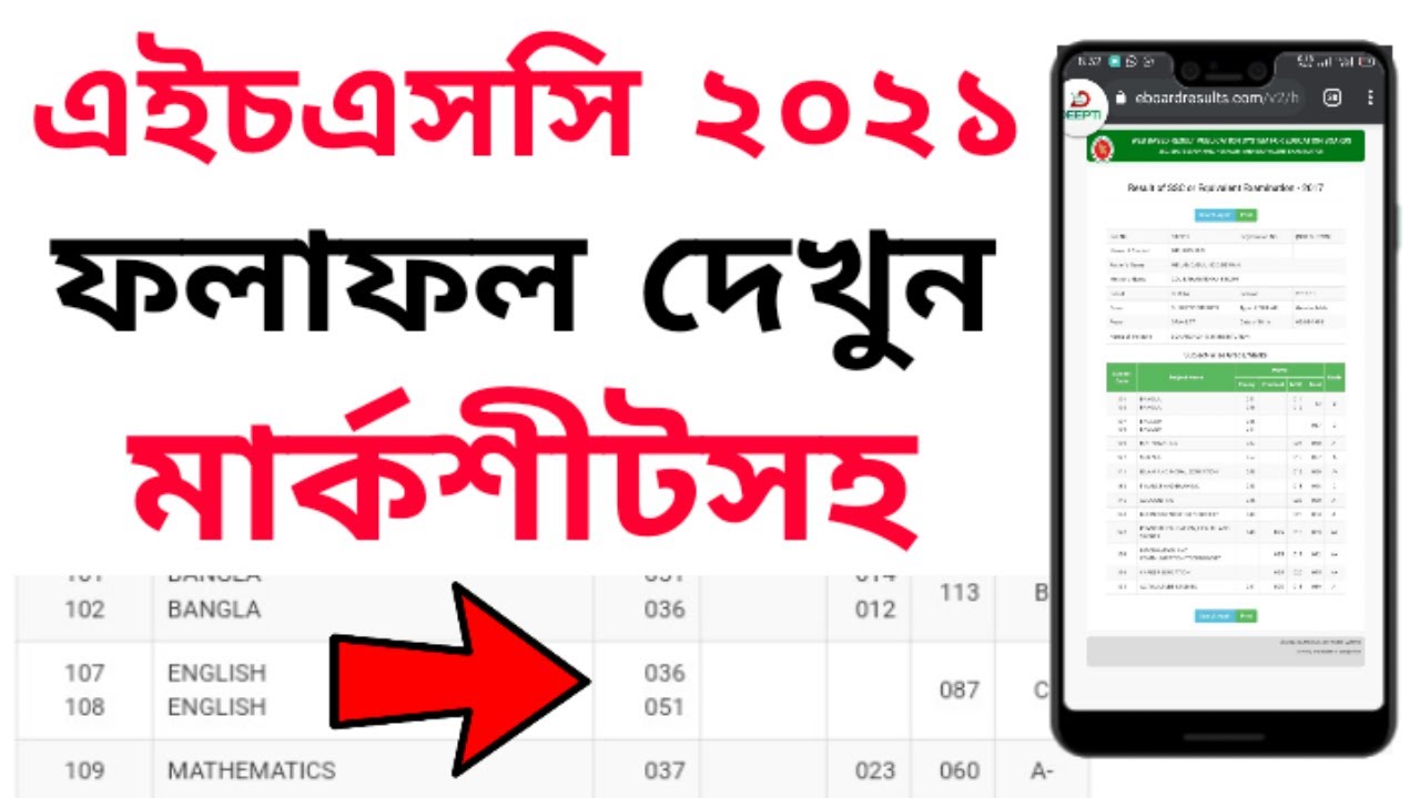 মার্কশীট সহ দেখুন এইচএসসি রিজাল্ট 2022 || HSC Exam Result 2022 Check With Markshit