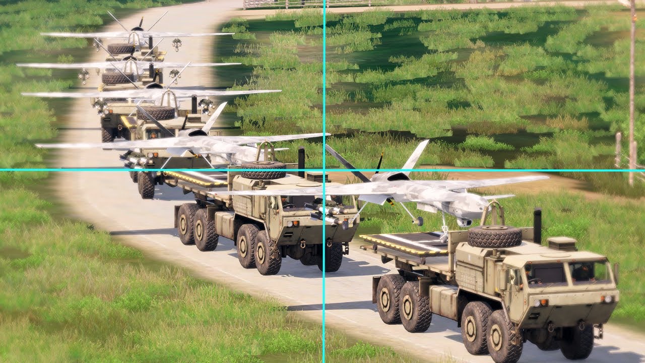 Russian Truck Transporting Tactical Combat Drone Ambushed By Missile