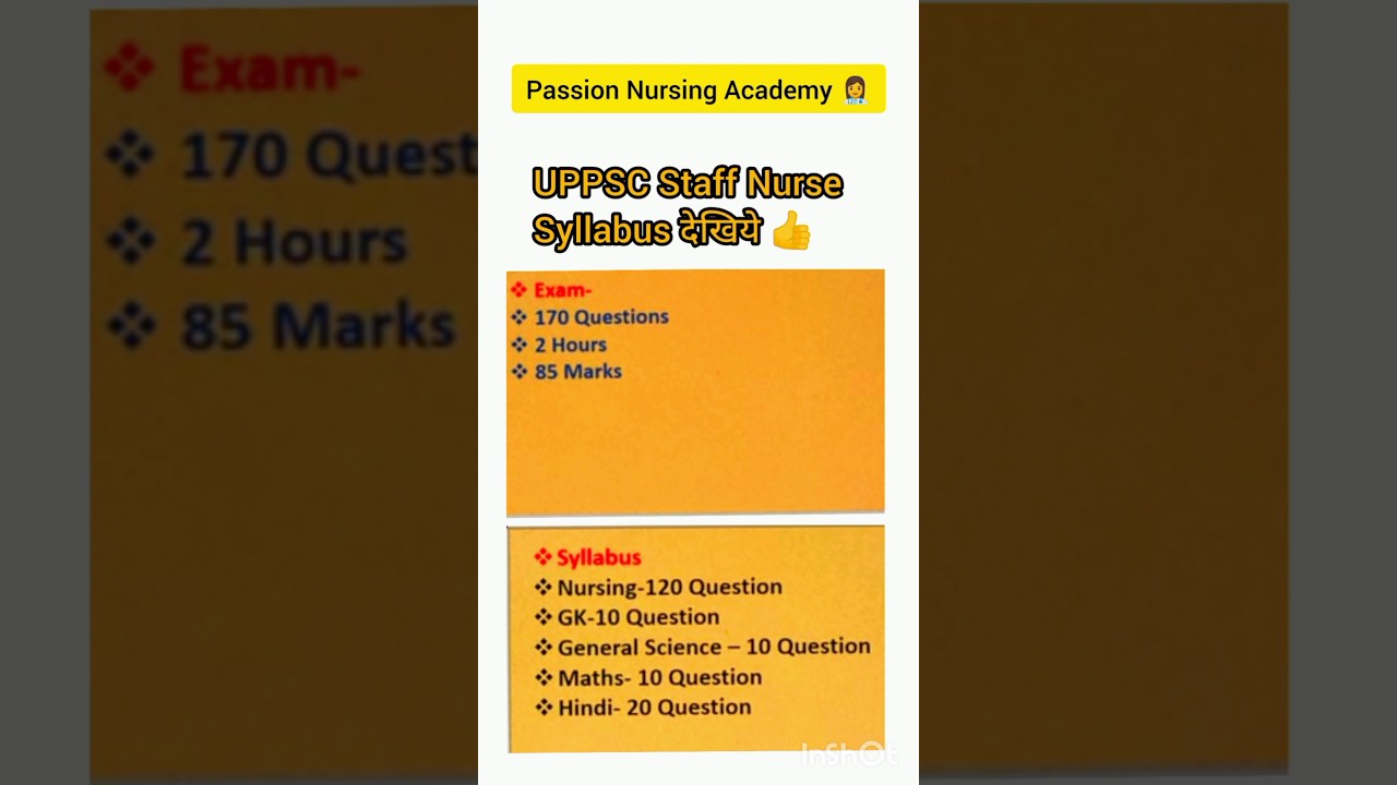 UPPSC Staff Nurse staff👩&zwj;⚕️ Nurse syllabus 2023👍