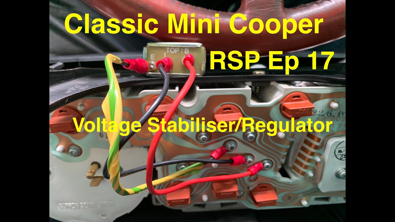 Classic Mini Cooper RSP Renovation Ep 17 - Volt Stabiliser Regulator - fuel gauge fix