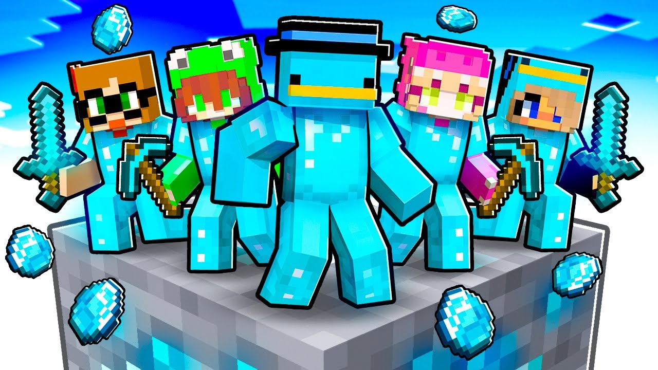 Sobreviviendo en un S&Oacute;LO BLOQUE de DIAMANTE con Mis FANS LOCAS!