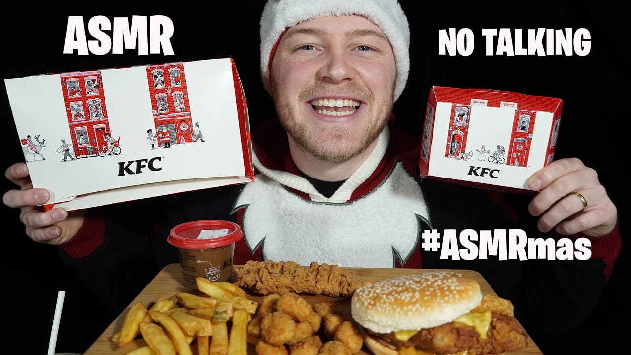 ASMR: NO TALKING KFC MUKBANG - FESTIVE MENU -  CRISPY FRIED CHICKEN