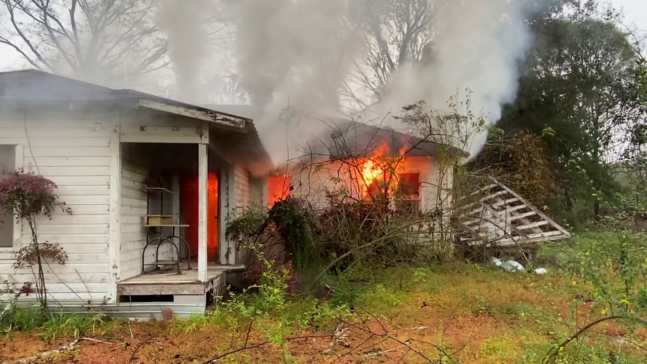 Burning Down Old House Huge Fire Seeing Ghost