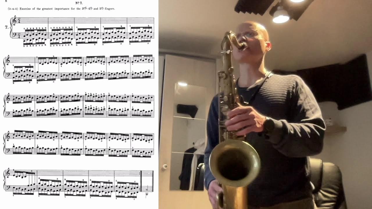 Tenor Saxophone technique - Hanon - Excercise N7 - 126 bpm (all 12 keys)
