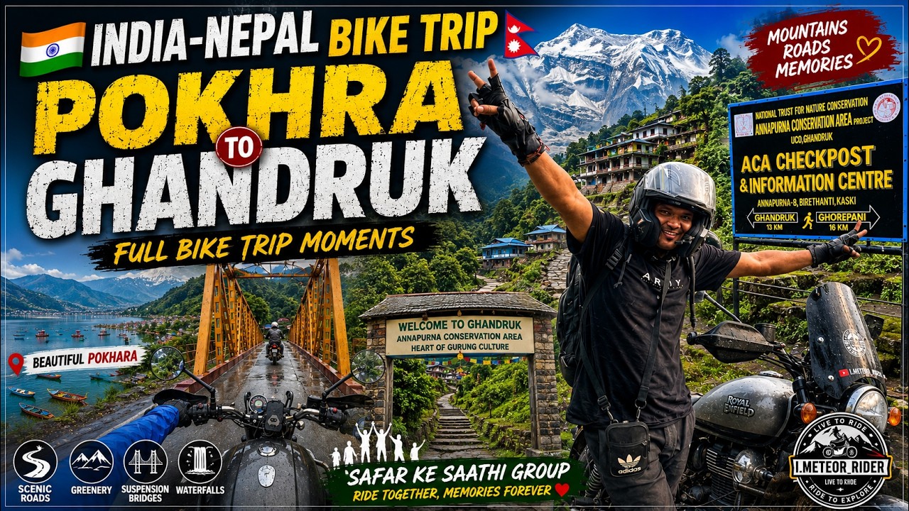 Raw footage 🇮🇳 India to Nepal Bike Trip | Pokhara to Ghandruk🇳🇵Epic Himalayan Ride & Hidden Paradise