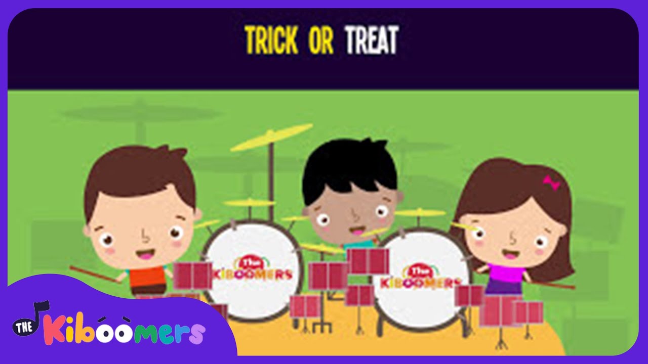 Trick or Treat Halloween Lyric Video - The Kiboomers Preschool Songs & Nursery Rhymes