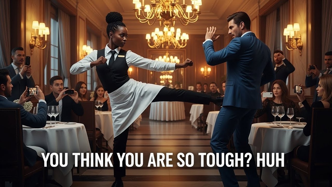 MILLIONAIRE KICKS BLACK WAITRESSUNAWARE SHE'S A LETHAL FIGHTER - WHAT HAPPENED NEXT SILENCED ALL