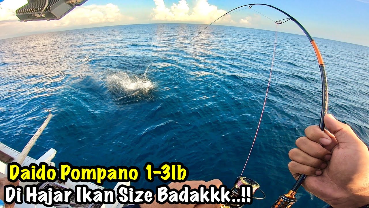 JIGGING DAN DASARAN DI SPOT INI ..!! DAIDO POMPANO 1-3LB MELENGKUNG TAJAM DI HAJAR IWAK SAK GULING!!