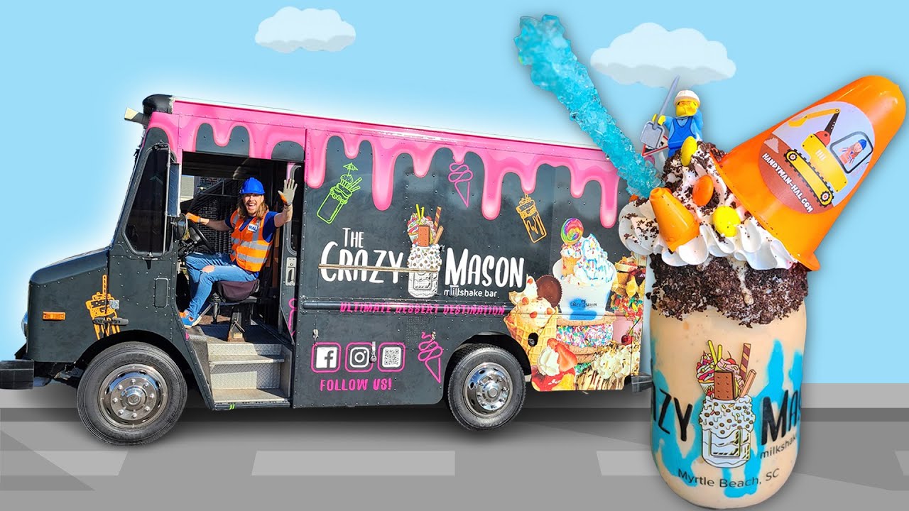 Ice Cream Truck for Kids | Handyman Hal explores Crazy Mason Milkshakes