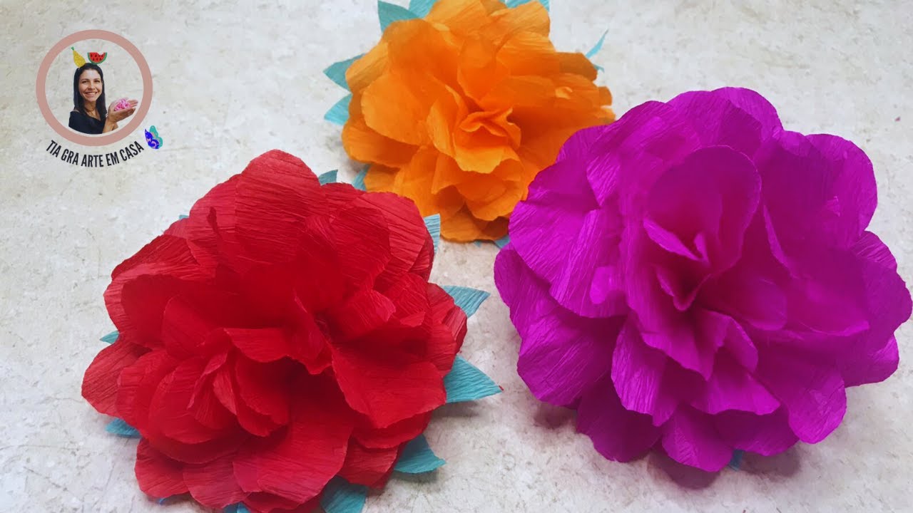 DIY - Flor de papel crepom