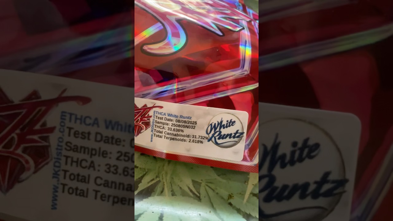 White Runtz quarter oz JK Distro THCa flower🔥20% off referral code in bio #shorts