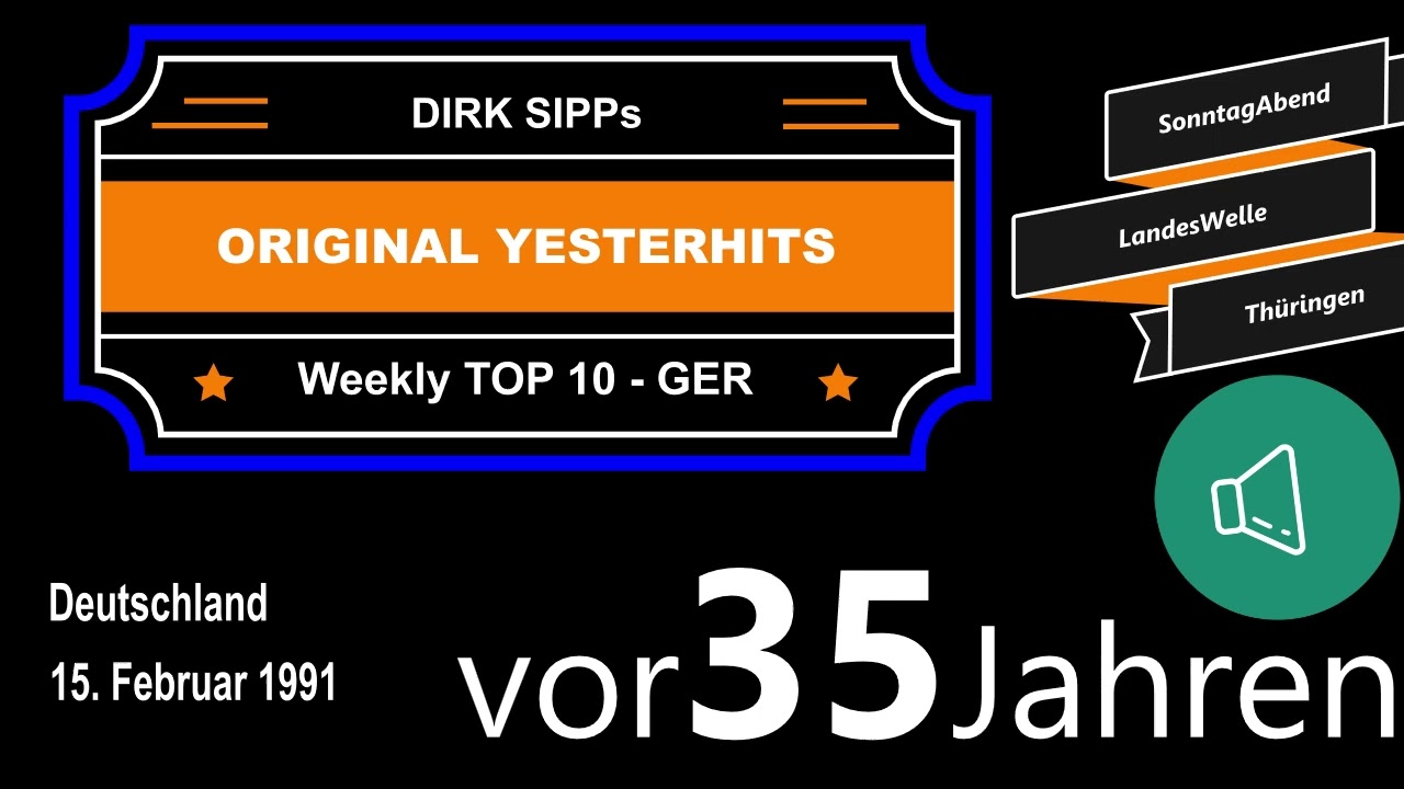 Yesterhits Weekly Top Ten Germany vor 35 Jahren
