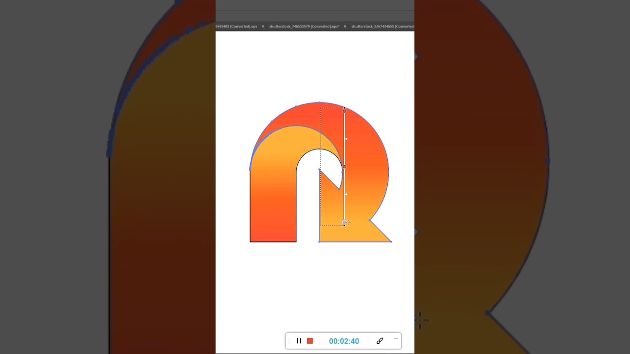 Modern R Logo Design Tutorial #youtube #youtubeshorts #shorts #viral #tutorial #trending