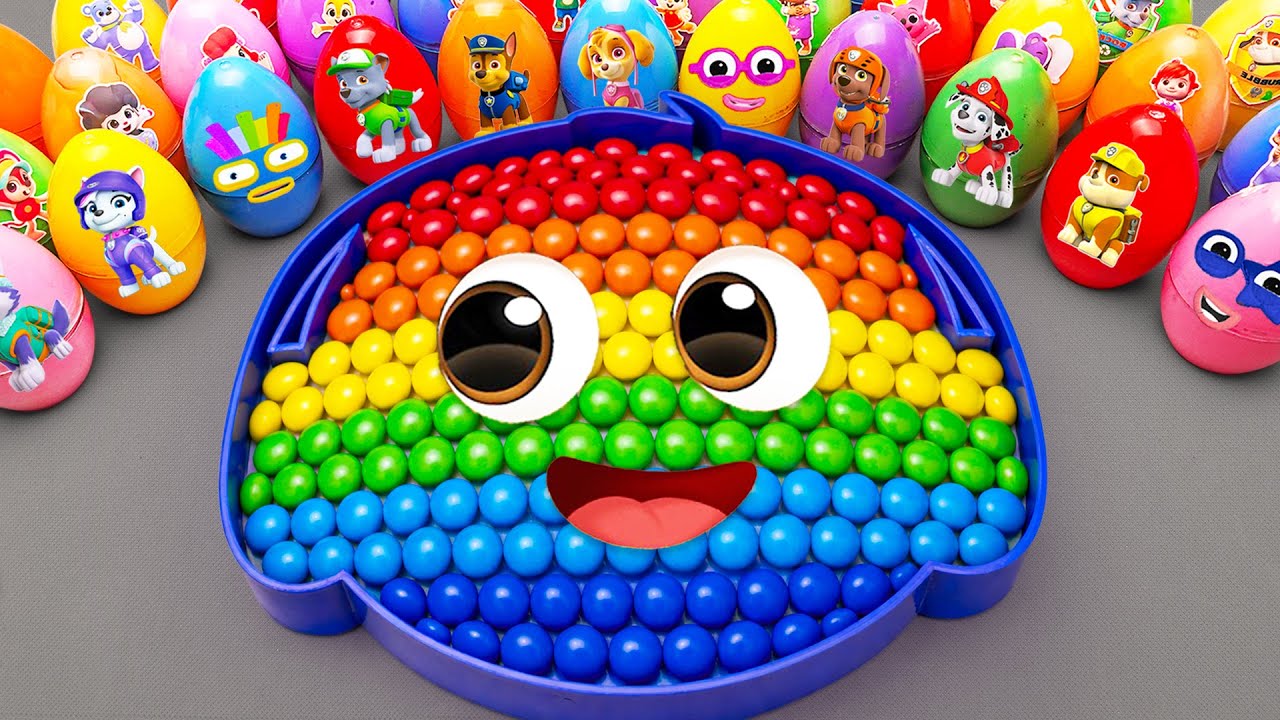 How to make Rainbow Beads Bathtub by Mixing Paw Patrol Jelly Slime Eggs | Number B Satisfying ASMR