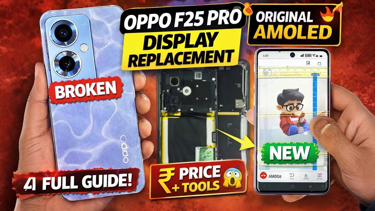 Oppo F25 Pro Display Replacement Process | पूरी सच्चाई सामने #brokenfix #repair #mobilerepair 
