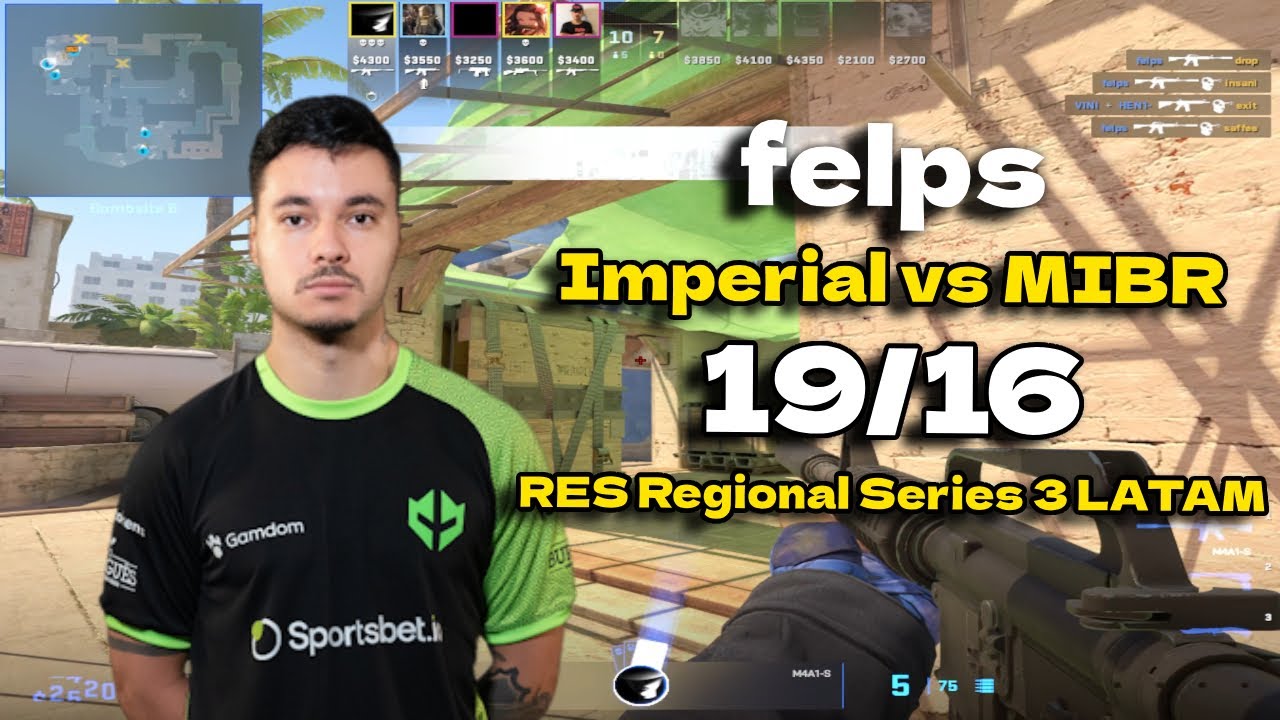 CS2 POV Imperial felps (19/16) vs MIBR (Mirage) RES Regional Series 3 LATAM Grand final