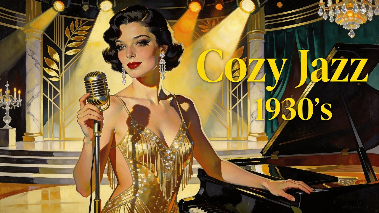 Cozy 1930s Jazz ♫ Moonlit Velvet Dreams & Tender Romance / 3+ Hours Deep Sleep Music |Vintage Lounge