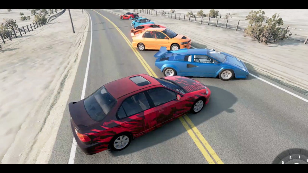 Car jump over roadblock vs. simulation