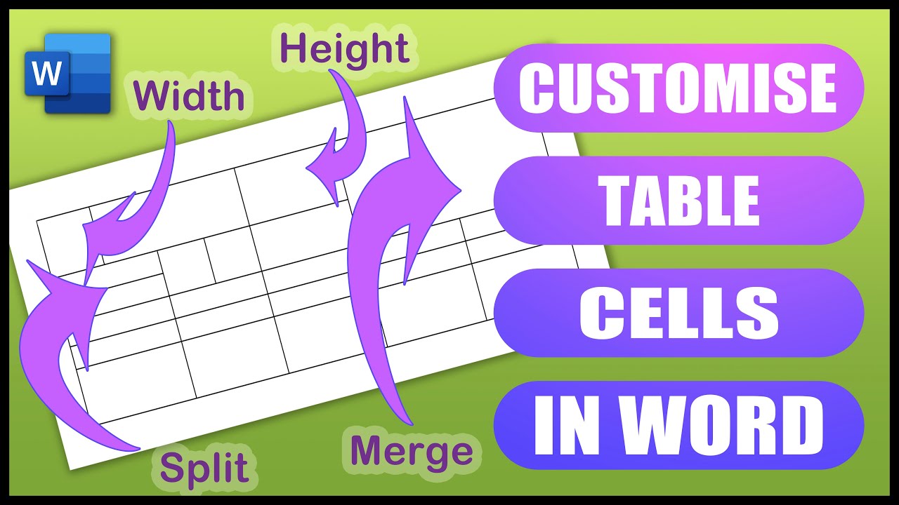 Change the size, height, width, split and merge TABLE CELLS in WORD