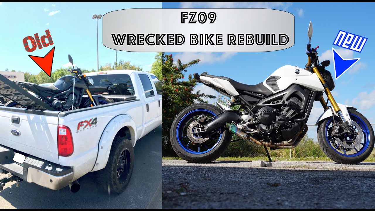 Yamaha FZ09 Wrecked Bike Rebuild (Slow Wreck)