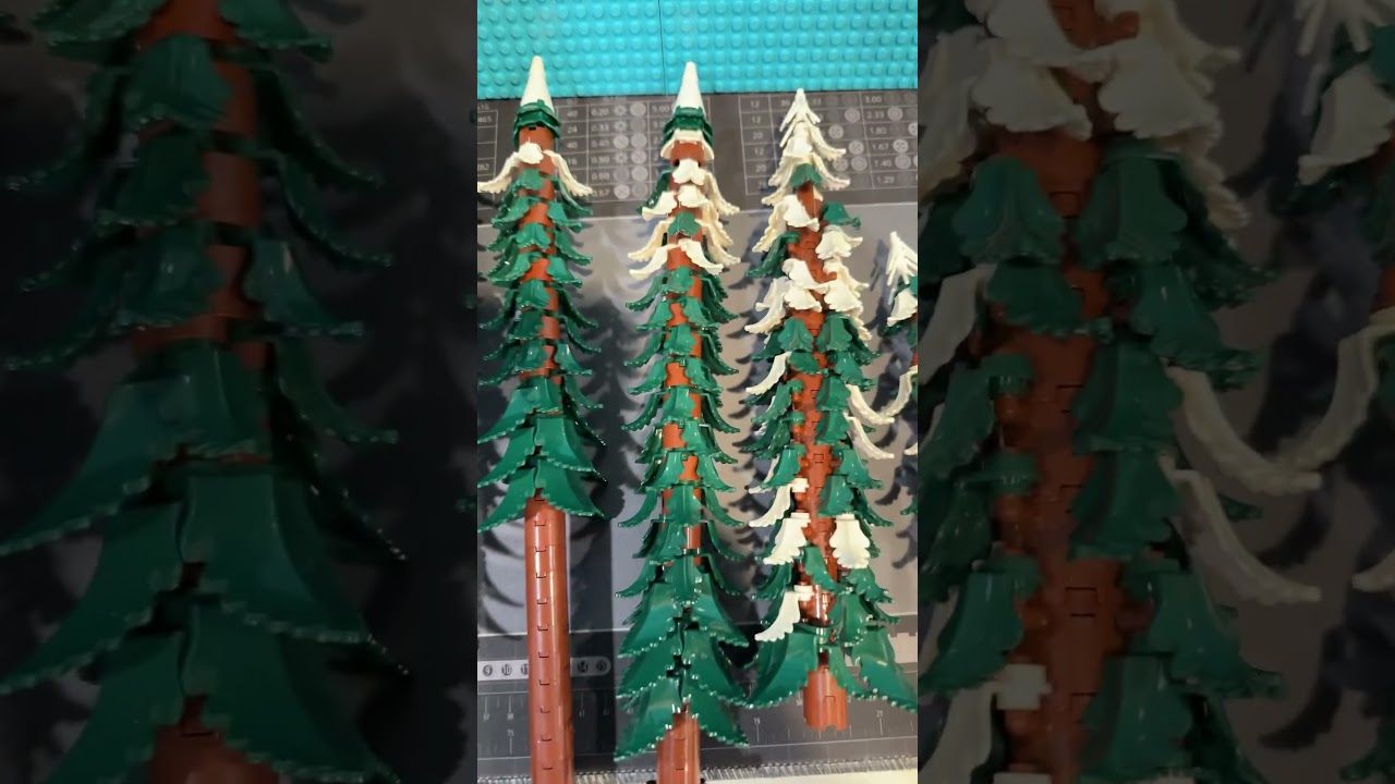 Custom LEGO winter trees for a winter village or Christmas display. #lego #legotoys #winter #afol