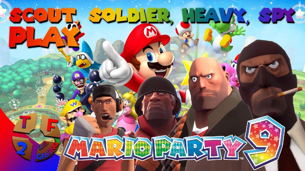 Scout, Soldier, Heavy, & Spy Play Mario Party 9
