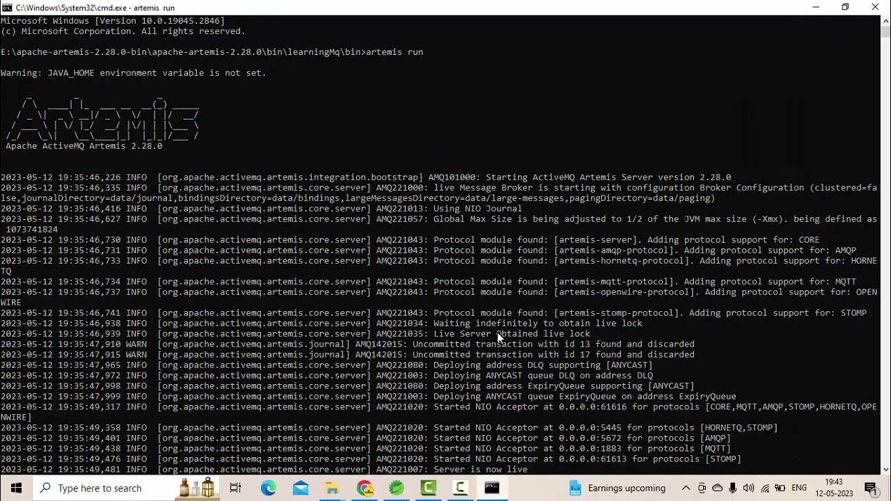 Apache ActiveMq Artemis Spring boot project setup | SpringBoot ActiveMQ Artemis Starter