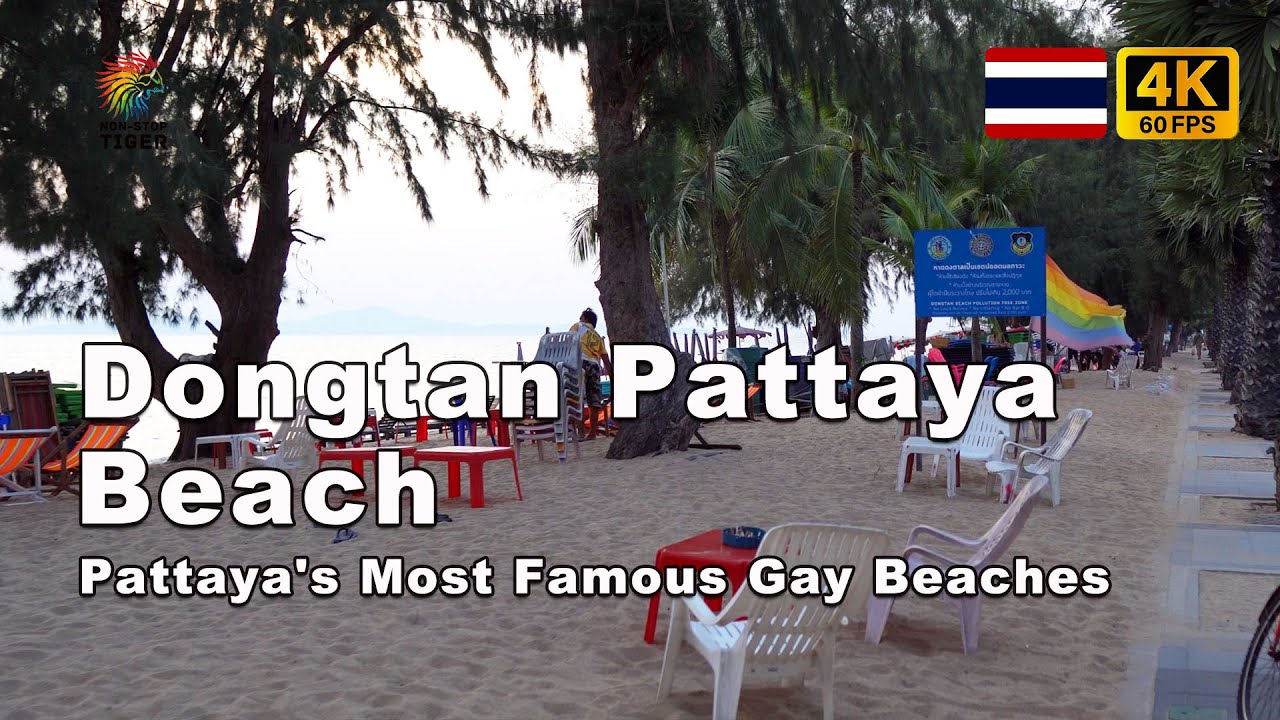 Dongtan beach pattaya thailand  Twilight walk to the most famous gay beaches 4K HDR