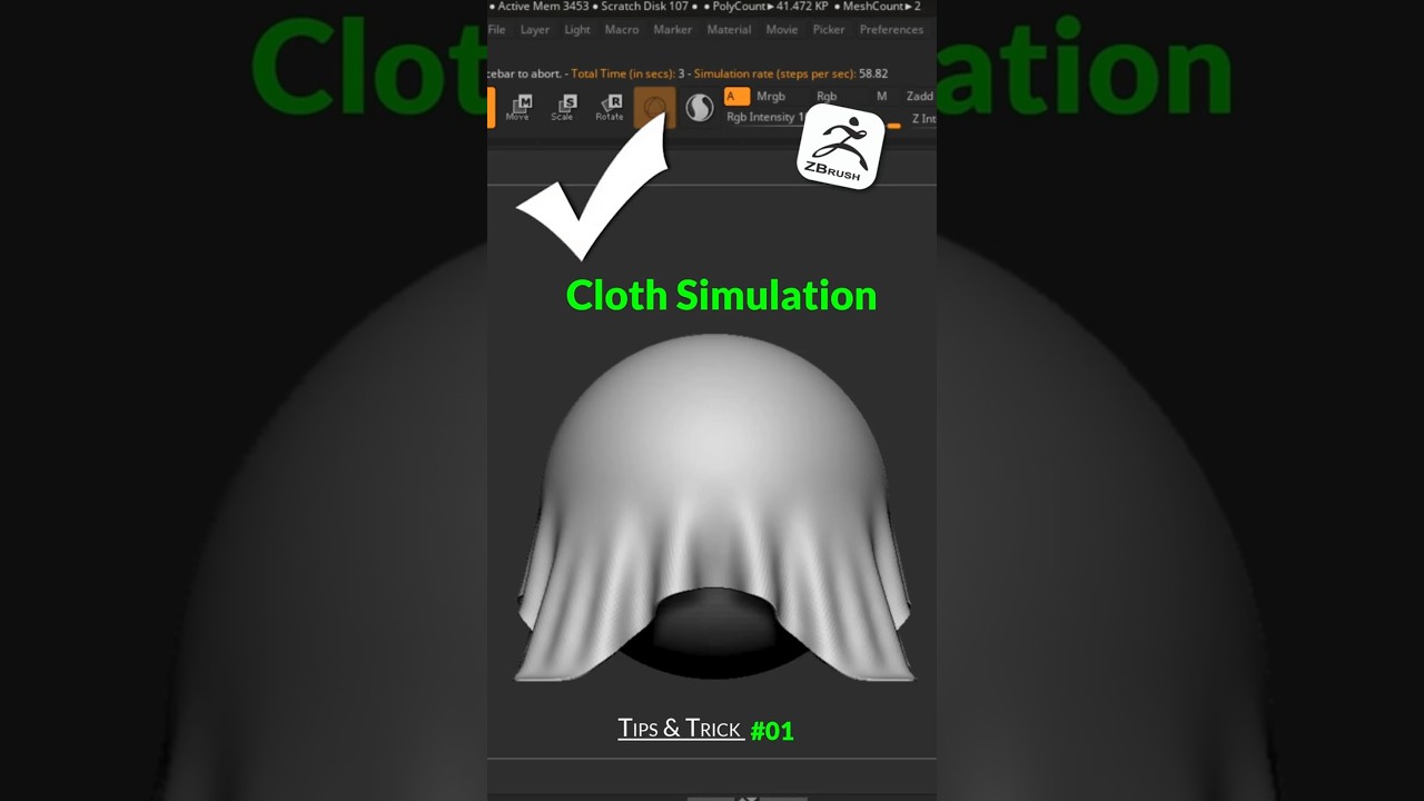 Cloth Simulation in Zbrush!
