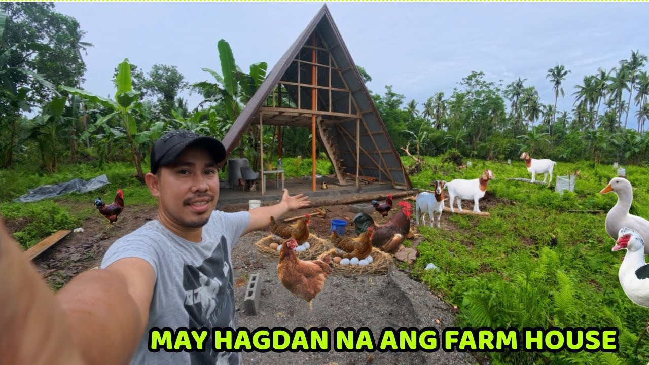 MAY HAGDAN NA ANG FARM HOUSE - NAGLAGAY NG MGA BRACKET SA PAPAKUAN NG SAHIG