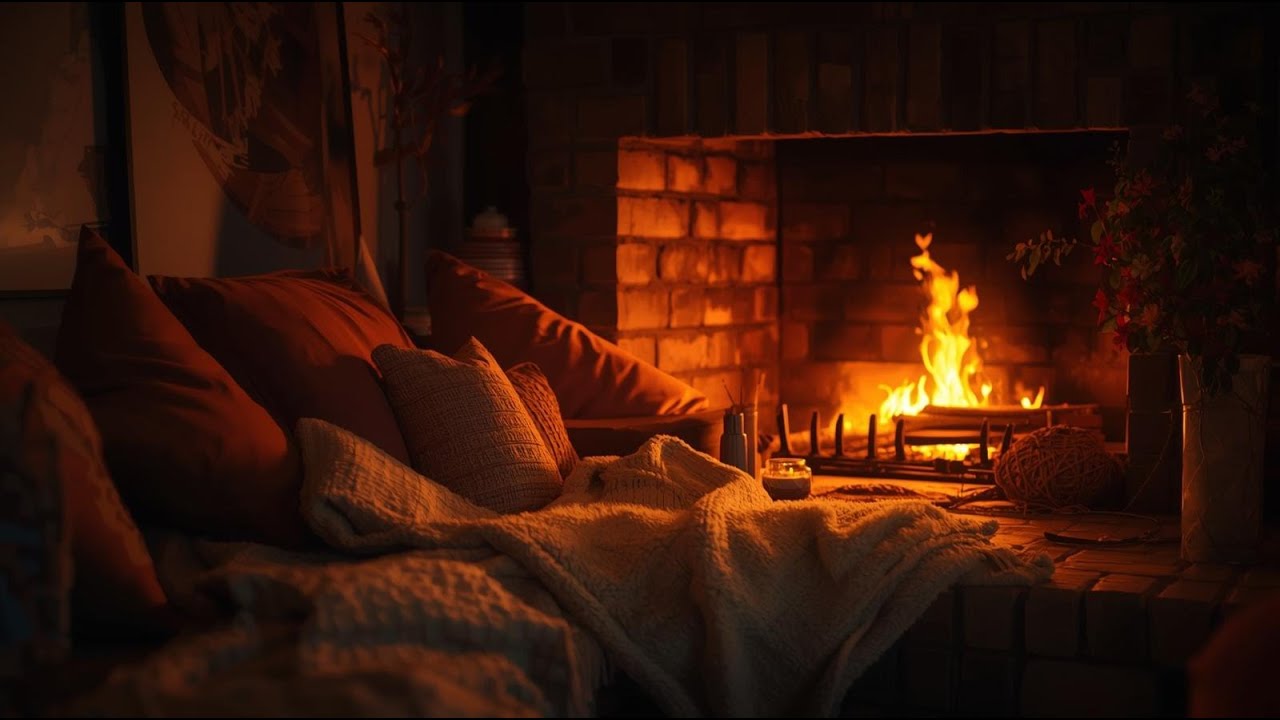 Warm Fireplace Glow 🔥 Relaxing Music for Rest & Evening Calm