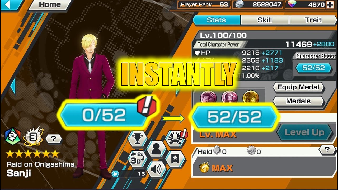 How to Max Boost 4 Character Fast (Instantly) - Beginner Guide One Piece Bounty Rush OPBR