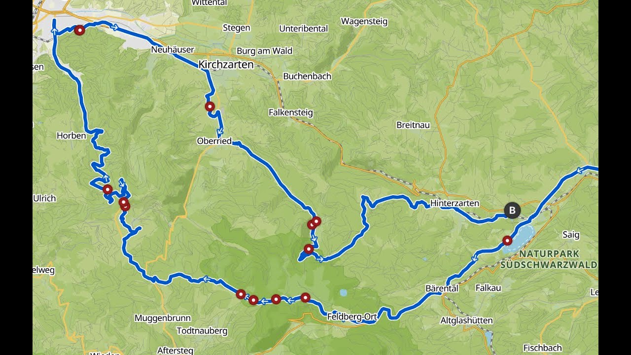 Fahrradtour vom Titisee über den Feldberggipfel, dann Freiburg und wieder zurück an den Titisee