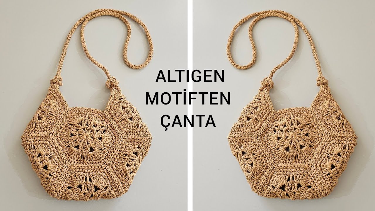 ŞAHANE OLDU😍 ALTIGEN MOTİFTEN ÇANTA YAPIMI