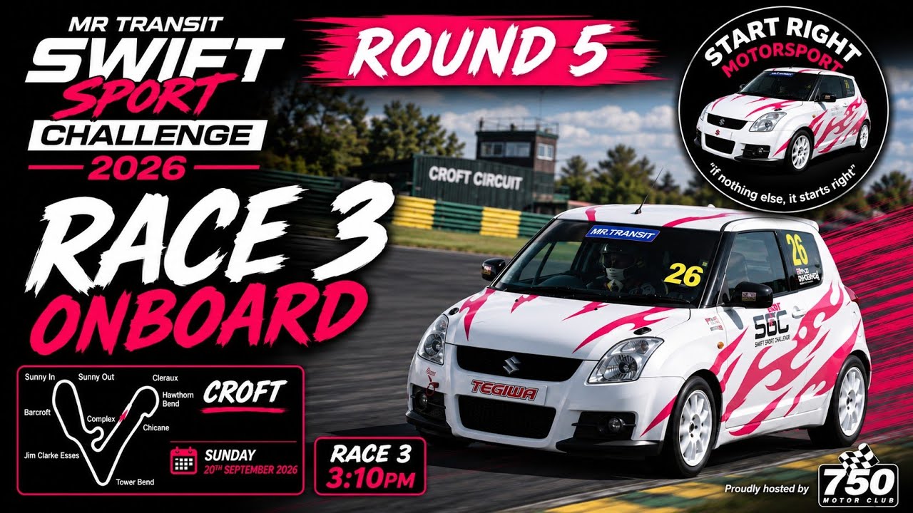 750 Motor Club Swift Sport Challenge Croft Race 3 20th September 2026