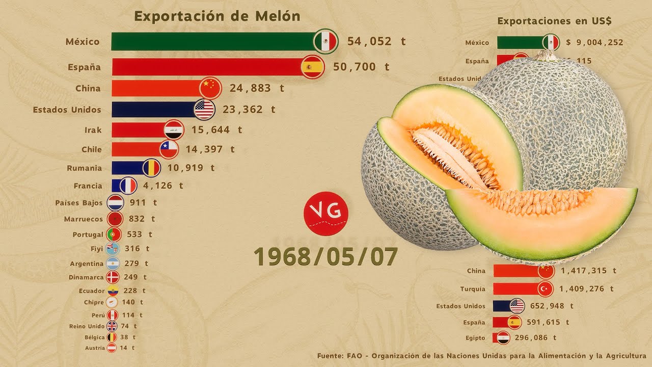 ¿Quiénes son los Mayores Productores, Exportadores e Importadores de Melón en el Mundo?